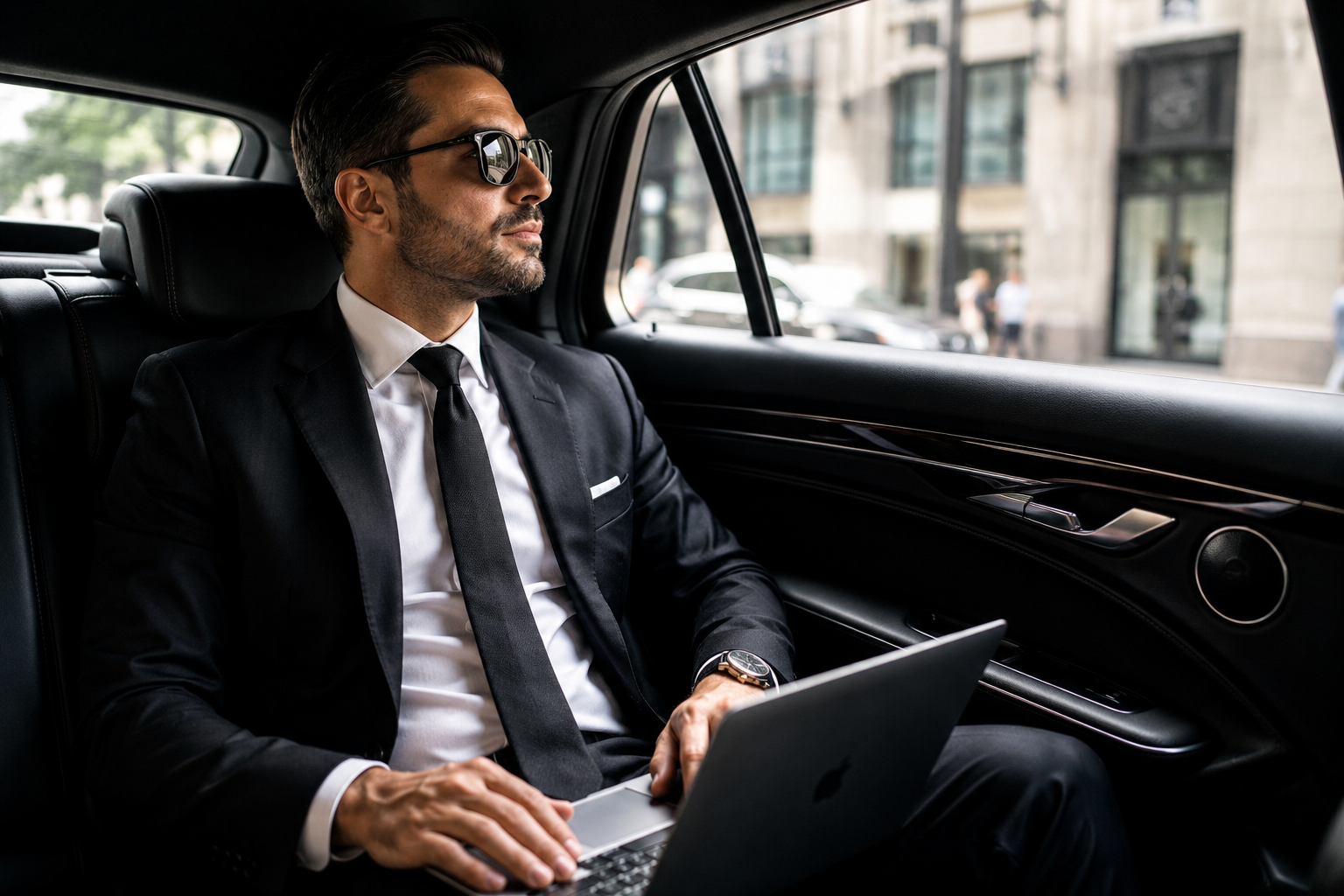 Luxury SUV on a long-distance chauffeured route from Toronto