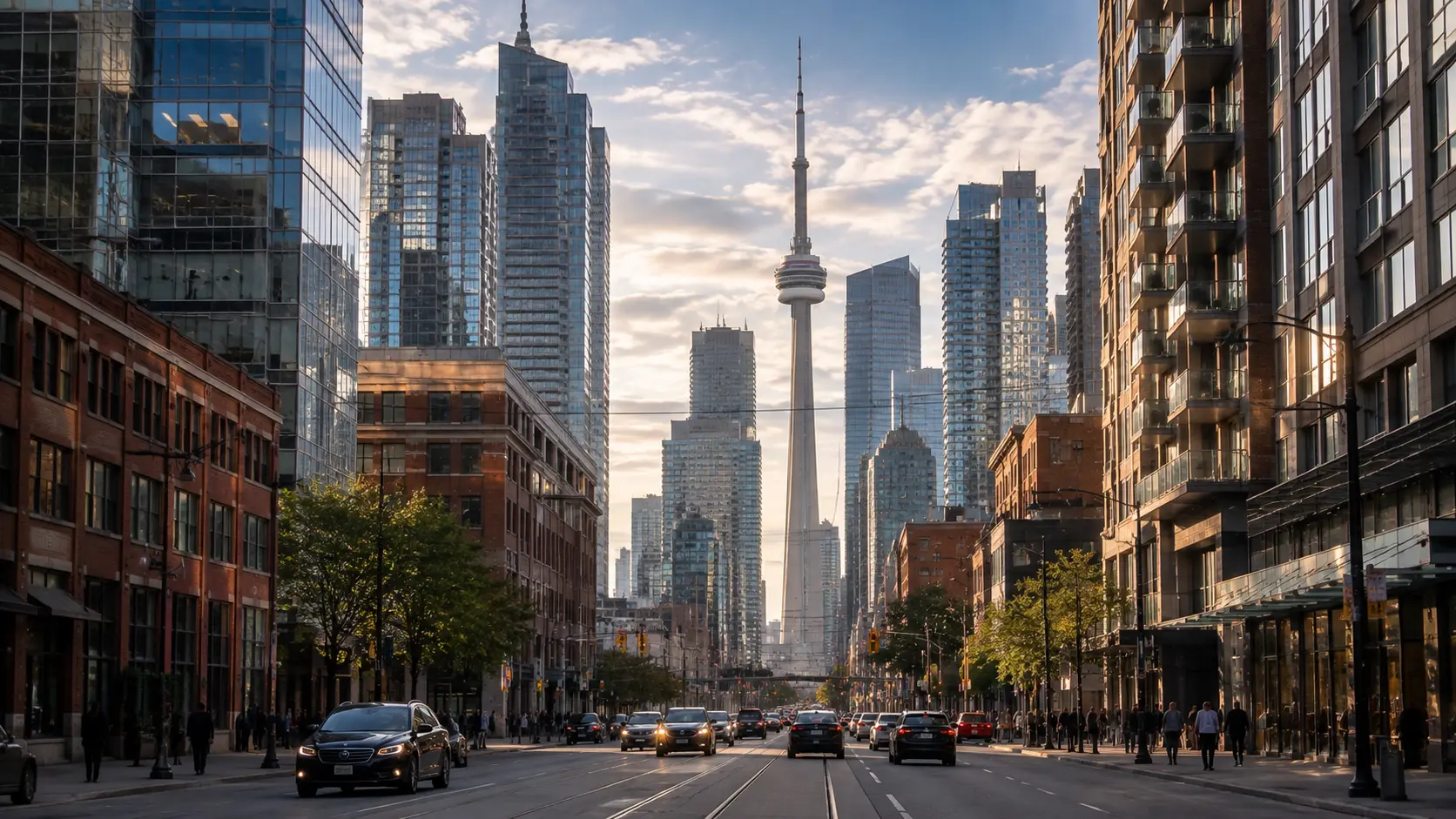 Luxury chauffeur service on King Street West in downtown Toronto