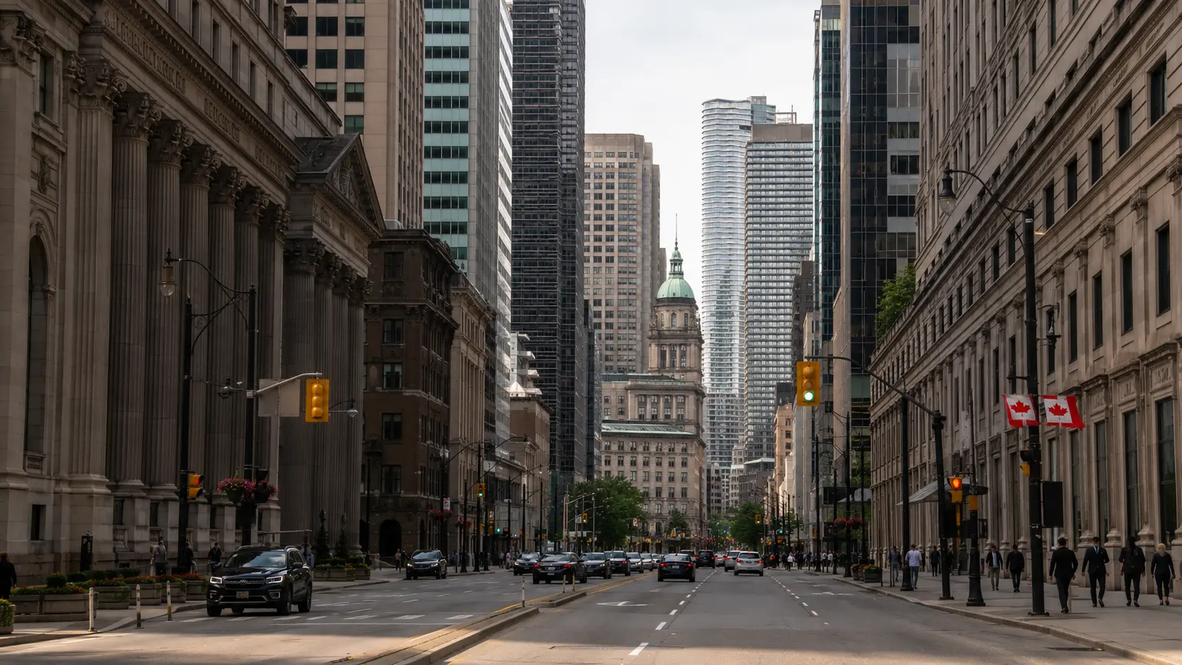 Luxury chauffeur service on Wellington Street West in downtown Toronto