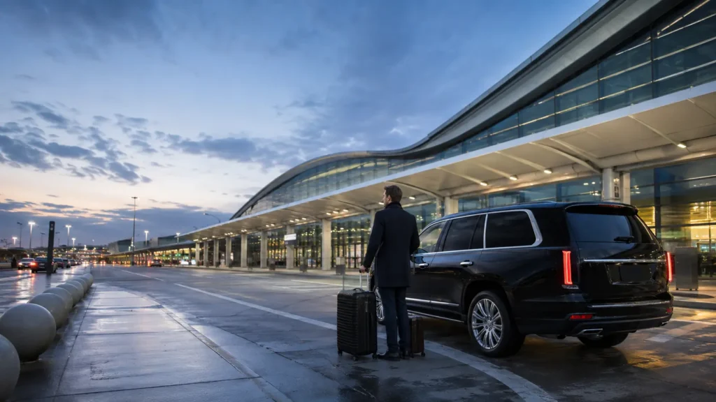 Traveller arriving early at Toronto Pearson Airport for a morning flight