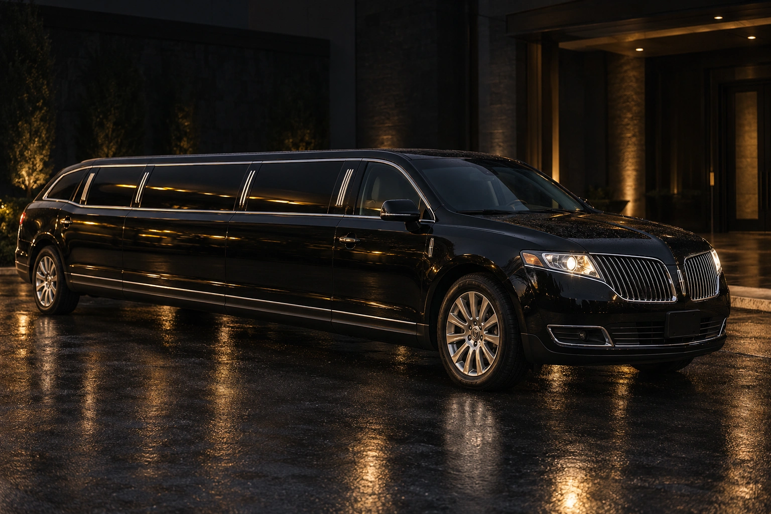 Black Lincoln MKT stretch limousine for Toronto weddings, proms and formal celebrations